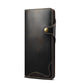 Denior Oil Wax Cowhide Magnetic Button Genuine Leather Case