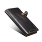 Denior Oil Wax Cowhide Magnetic Button Genuine Leather Case