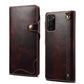 Denior Oil Wax Cowhide Magnetic Button Genuine Leather Case