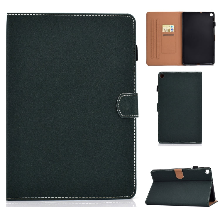 Sewing Thread Horizontal Solid Color Flat Leather Case with Sleep Function & Pen Cover & Anti Skid Strip & Card Slot & Holder, For Galaxy Tab S6 Lite