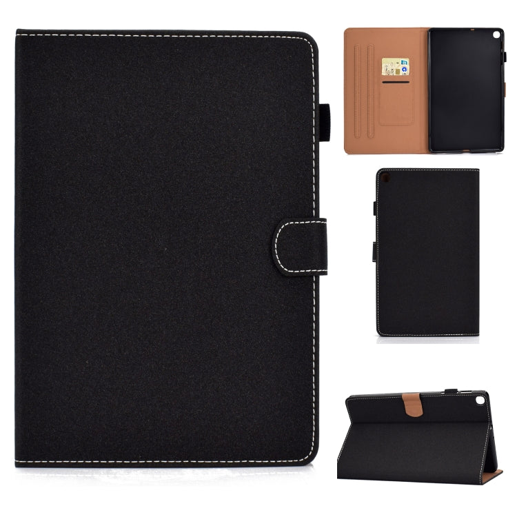 Sewing Thread Horizontal Solid Color Flat Leather Case with Sleep Function & Pen Cover & Anti Skid Strip & Card Slot & Holder, For Galaxy Tab S6 Lite