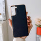 Nano Electroplating Cross Texture Genuine Leather Phone Case