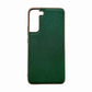Nano Electroplating Cross Texture Genuine Leather Phone Case