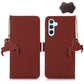Genuine Leather Magnetic RFID Leather Phone Case