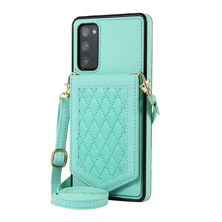Rhombic Texture RFID Phone Case with Lanyard & Mirror