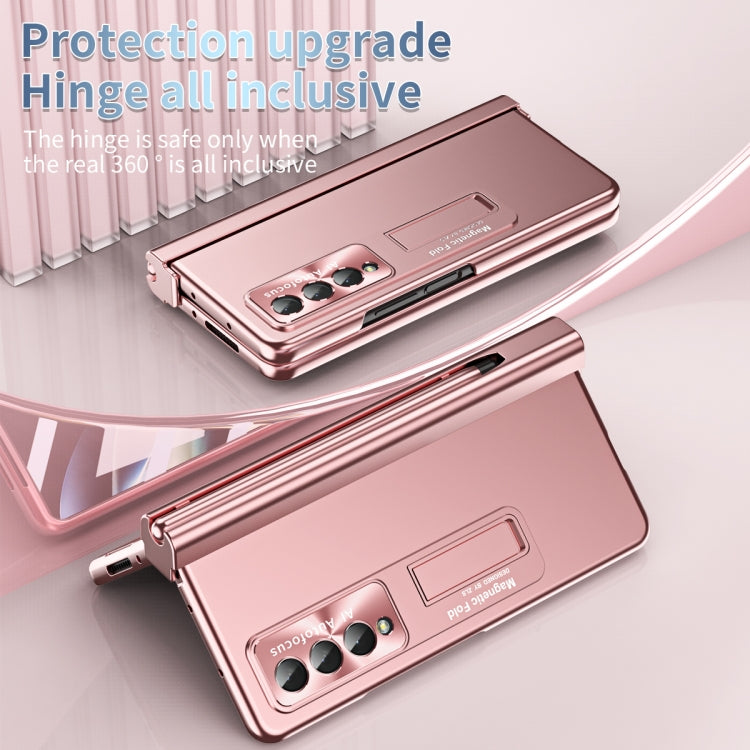 Electroplating Corrugated Hinge Folding Phone Case with Pen Slot