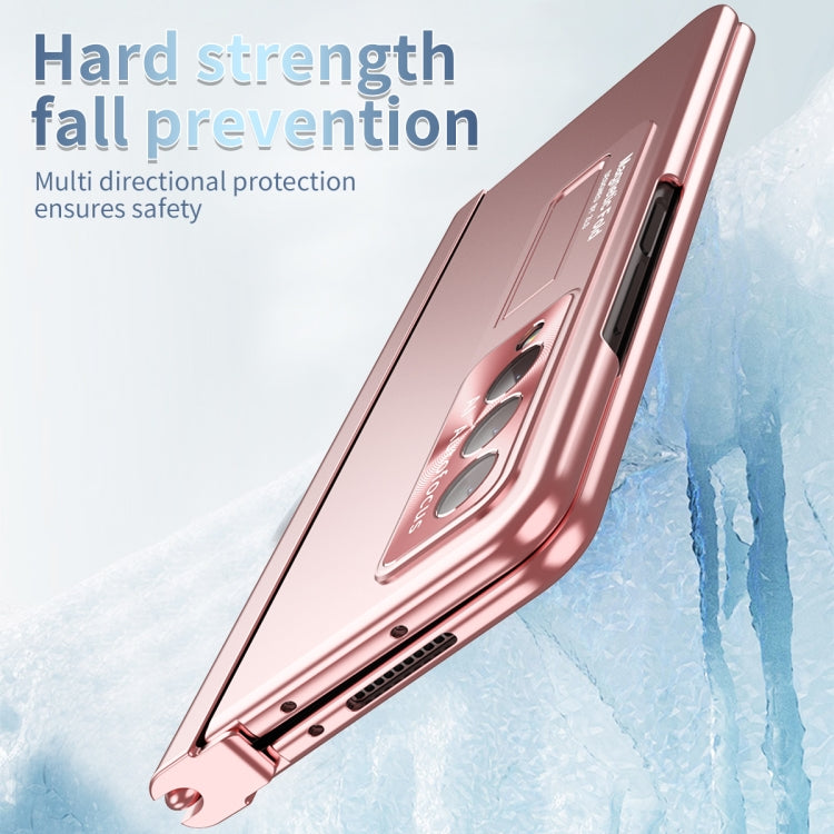 Electroplating Corrugated Hinge Folding Phone Case with Pen Slot