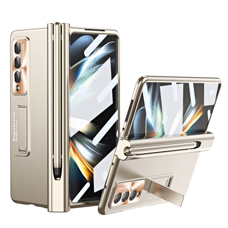 Electroplating Corrugated Hinge Folding Phone Case with Pen Slot
