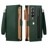 Celebrity Series RFID Anti-theft Brush Phone Leather Case with Pen Slot