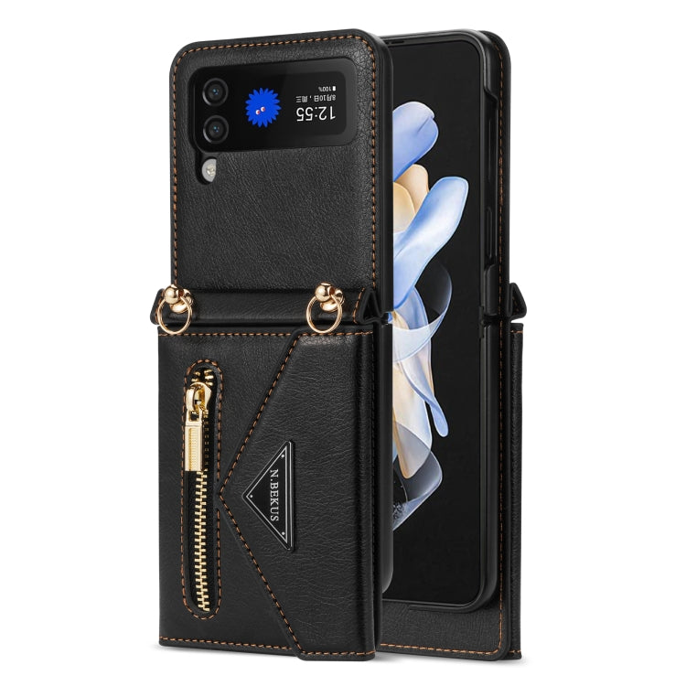 N.BEKUS Side Zipper Folding Phone Leather Case