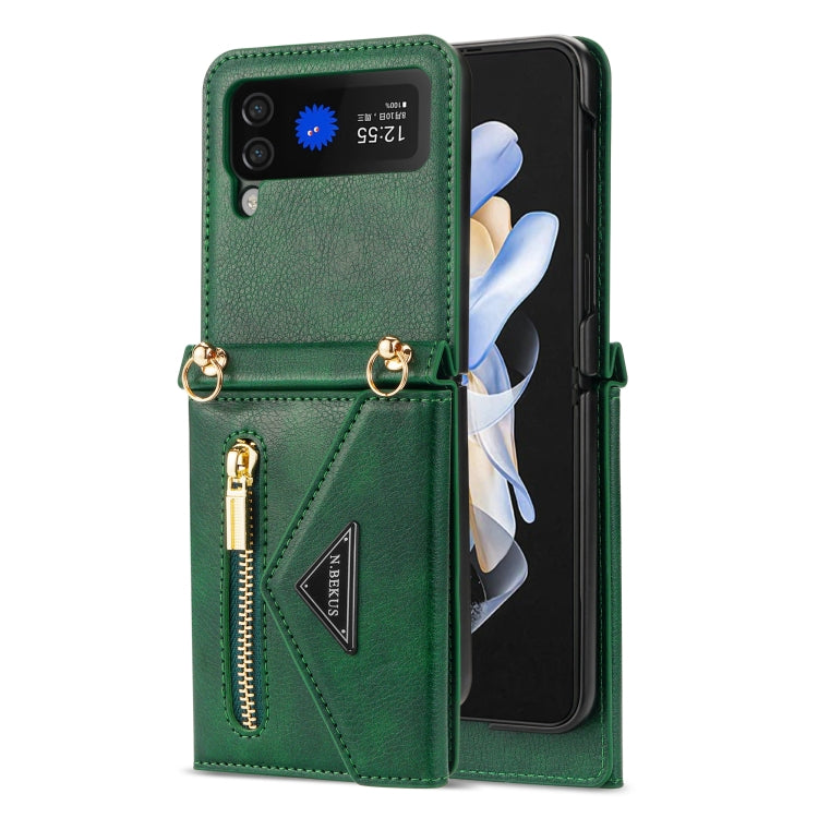 N.BEKUS Side Zipper Folding Phone Leather Case