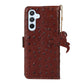Ostrich Pattern Genuine Leather RFID Phone Case