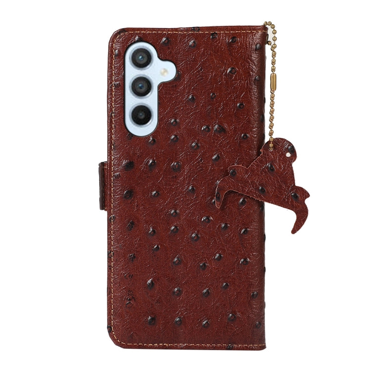 Ostrich Pattern Genuine Leather RFID Phone Case