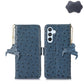 Ostrich Pattern Genuine Leather RFID Phone Case