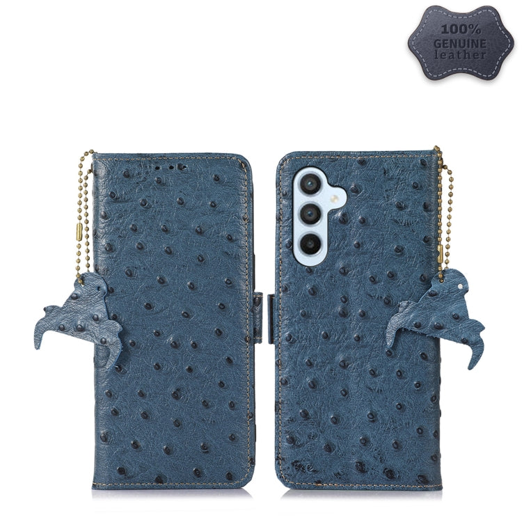 Ostrich Pattern Genuine Leather RFID Phone Case