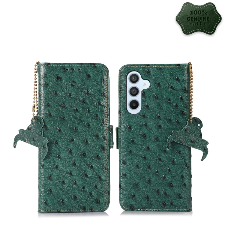 Ostrich Pattern Genuine Leather RFID Phone Case
