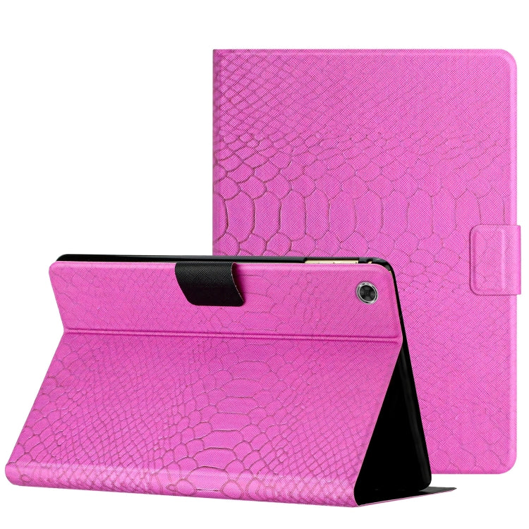 Solid Color Crocodile Texture Leather Smart Tablet Case