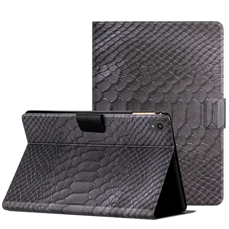 Solid Color Crocodile Texture Leather Smart Tablet Case