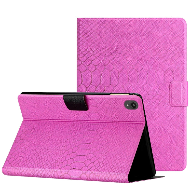 Solid Color Crocodile Texture Leather Smart Tablet Case