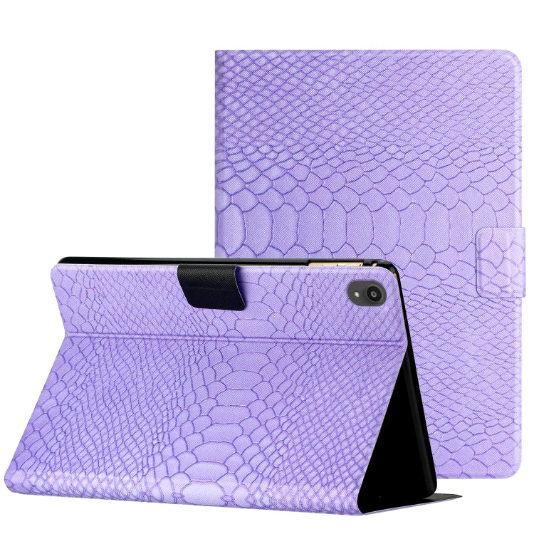 Solid Color Crocodile Texture Leather Smart Tablet Case