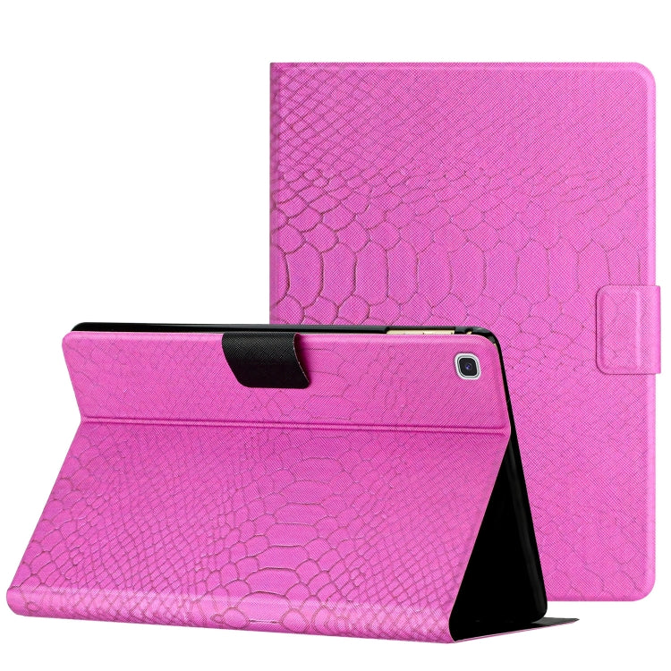Solid Color Crocodile Texture Leather Smart Tablet Case
