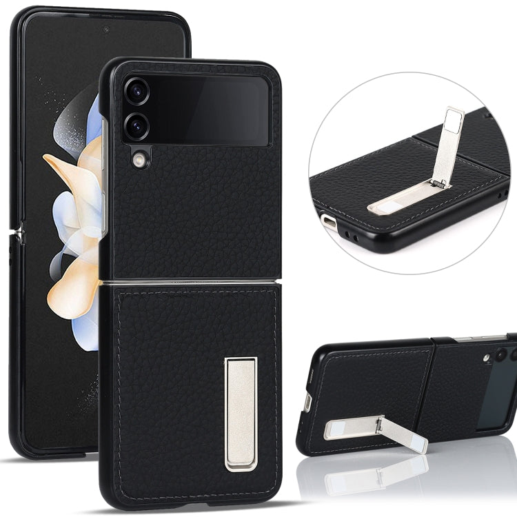 Litchi Texture Genuine Leather Holder Phone Case