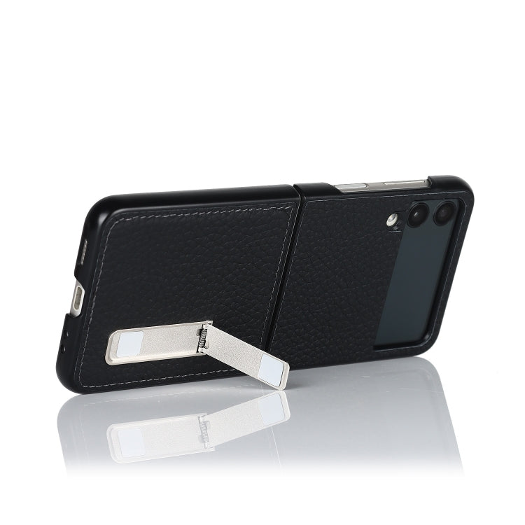 Litchi Texture Genuine Leather Holder Phone Case