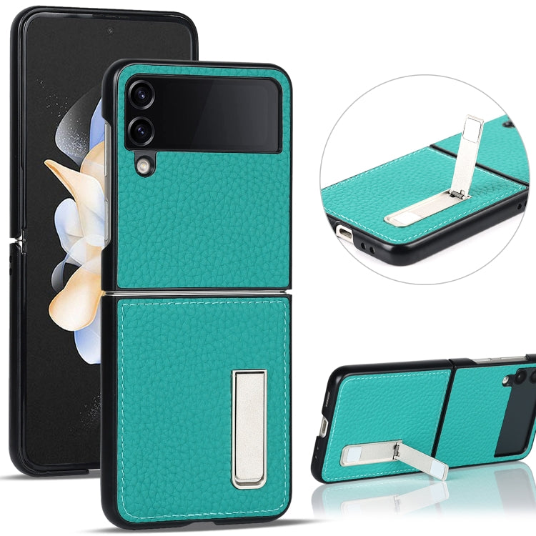 Litchi Texture Genuine Leather Holder Phone Case