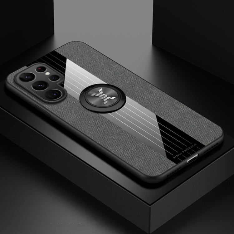 XINLI Stitching Cloth Textue TPU Phone Case with Ring Holder