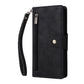Rivet Buckle 9 Cards Three Fold Leather Phone Case