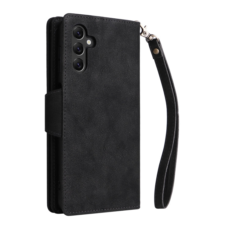 Rivet Buckle 9 Cards Three Fold Leather Phone Case