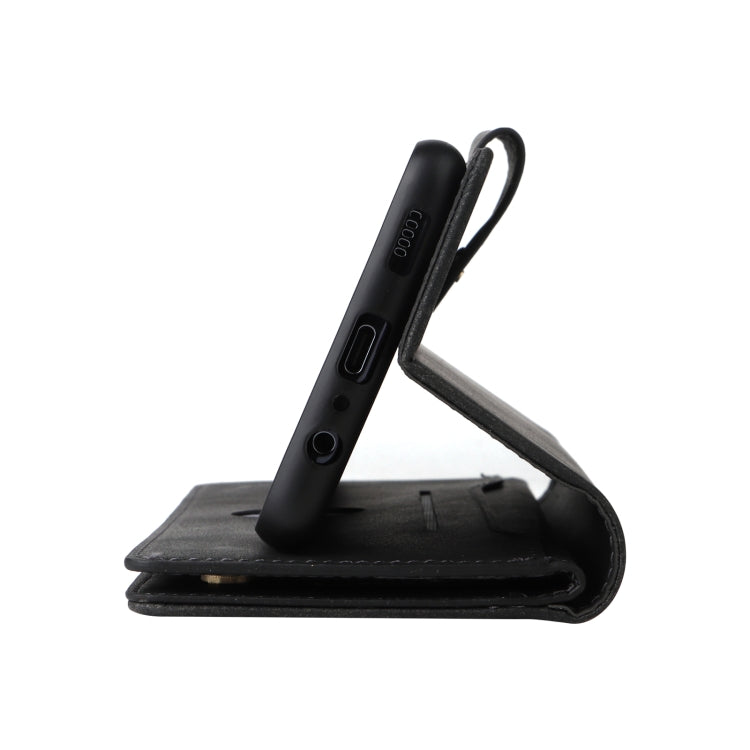 Rivet Buckle 9 Cards Three Fold Leather Phone Case