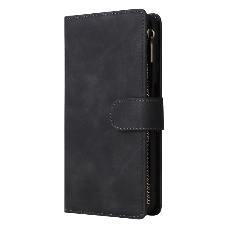 Multifunctional Frosted Zipper Wallet Leather Phone Case