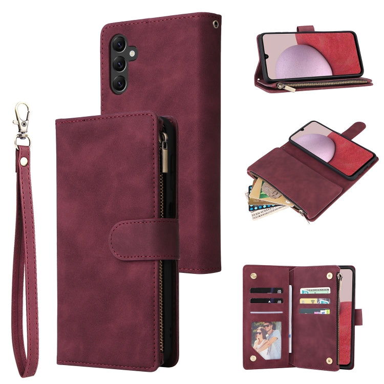 Multifunctional Frosted Zipper Wallet Leather Phone Case