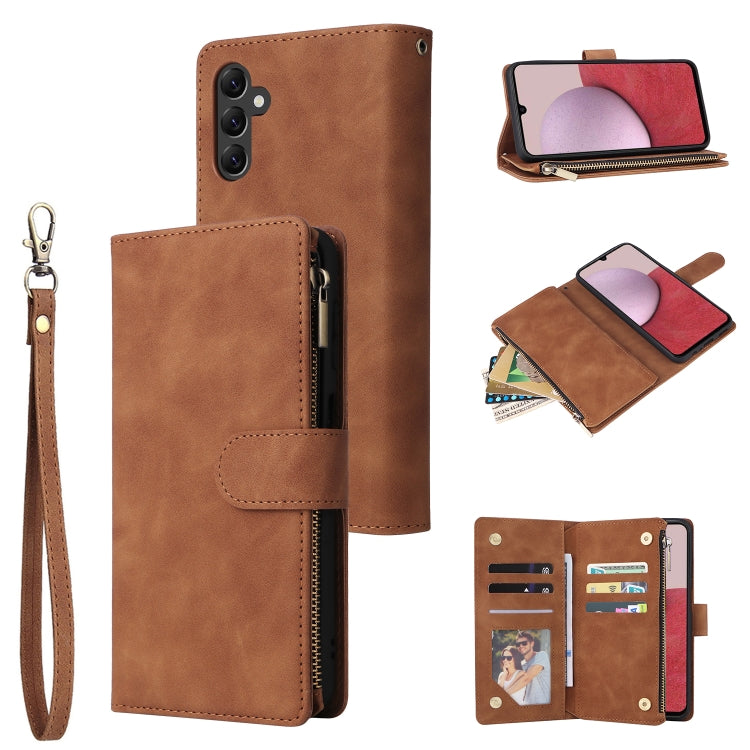Multifunctional Frosted Zipper Wallet Leather Phone Case