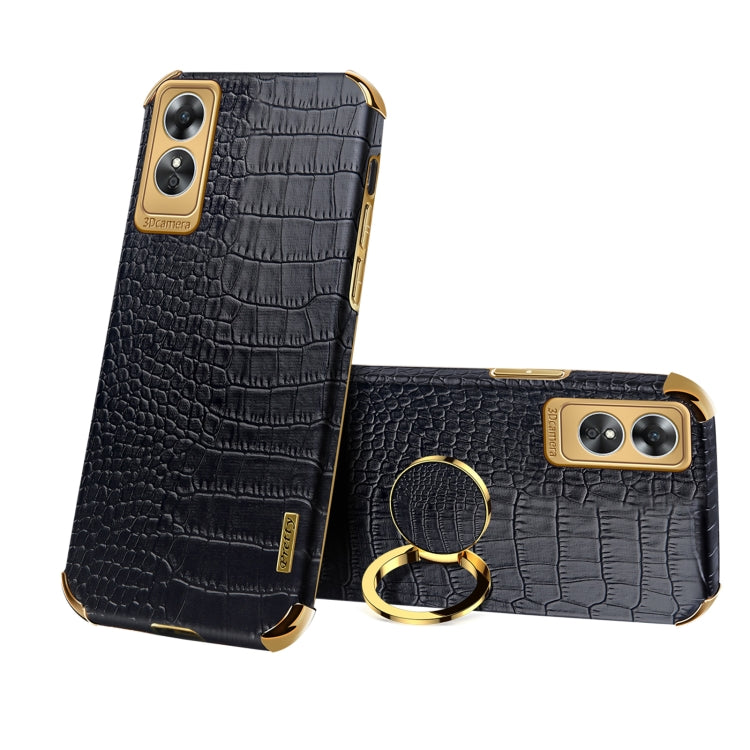 6D Electroplating Crocodile Texture Phone Case With Holder