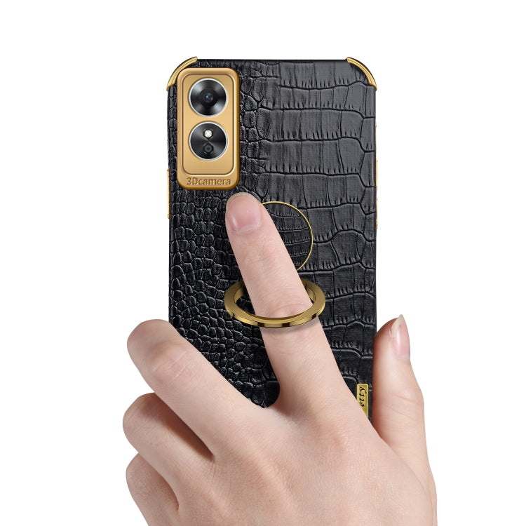 6D Electroplating Crocodile Texture Phone Case With Holder