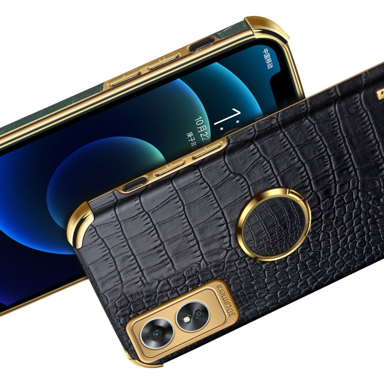 6D Electroplating Crocodile Texture Phone Case With Holder