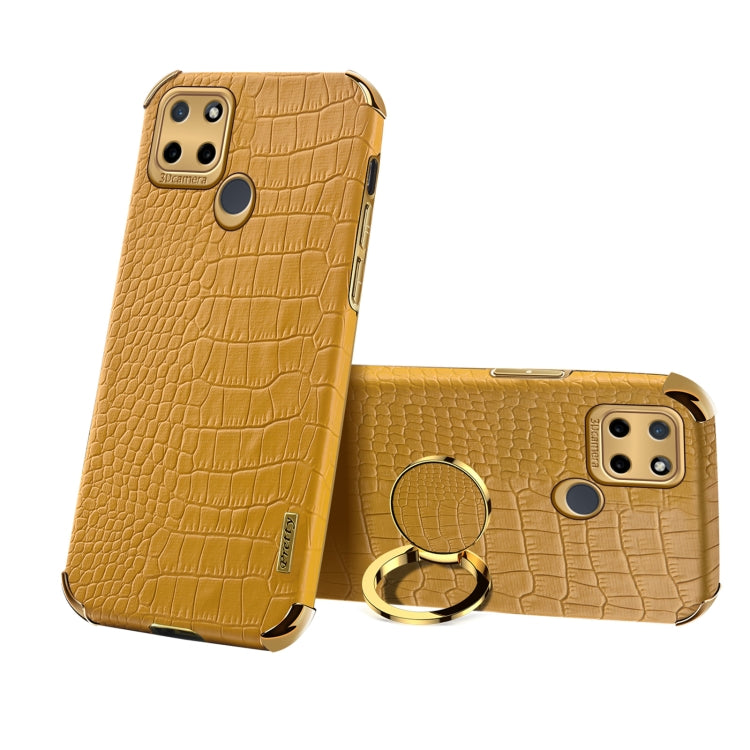 6D Electroplating Crocodile Texture Phone Case With Holder