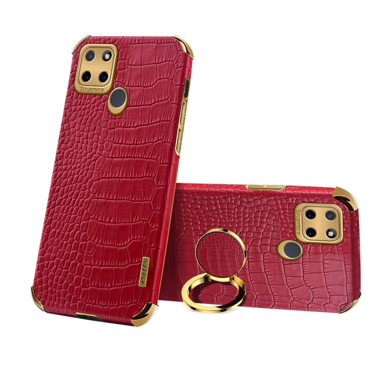 6D Electroplating Crocodile Texture Phone Case With Holder