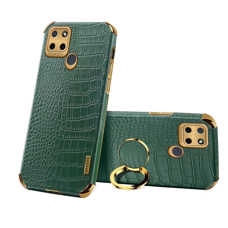 6D Electroplating Crocodile Texture Phone Case With Holder