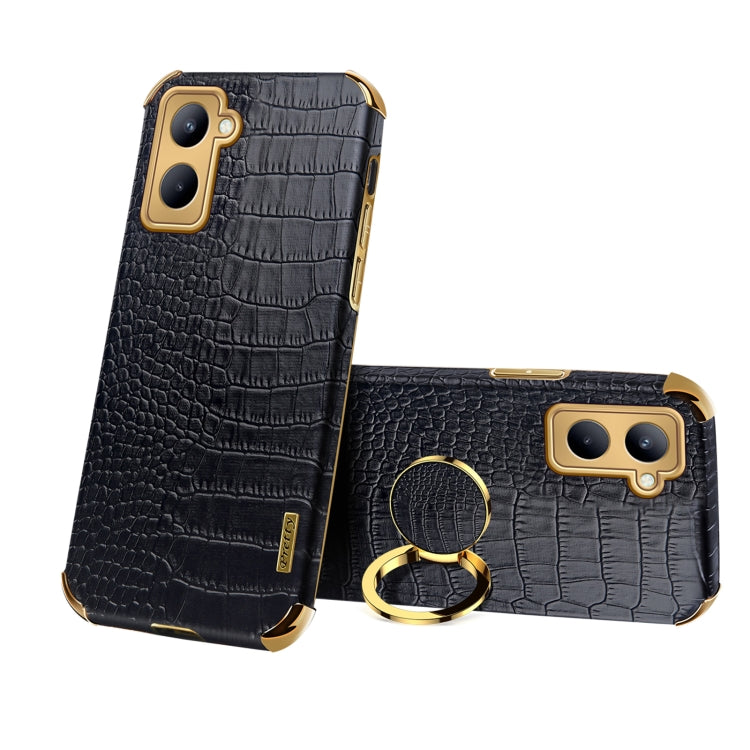 6D Electroplating Crocodile Texture Phone Case With Holder