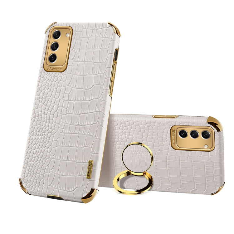 6D Electroplating Crocodile Texture Phone Case With Holder