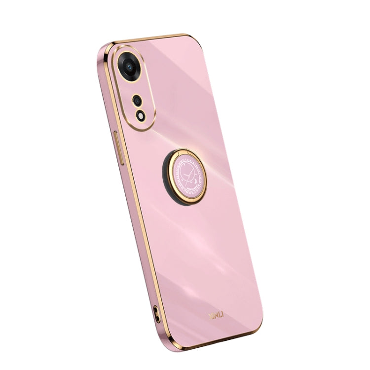 XINLI Straight Edge Electroplate TPU Phone Case with Ring