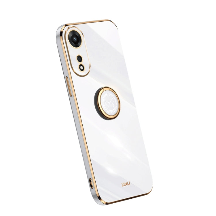 XINLI Straight Edge Electroplate TPU Phone Case with Ring