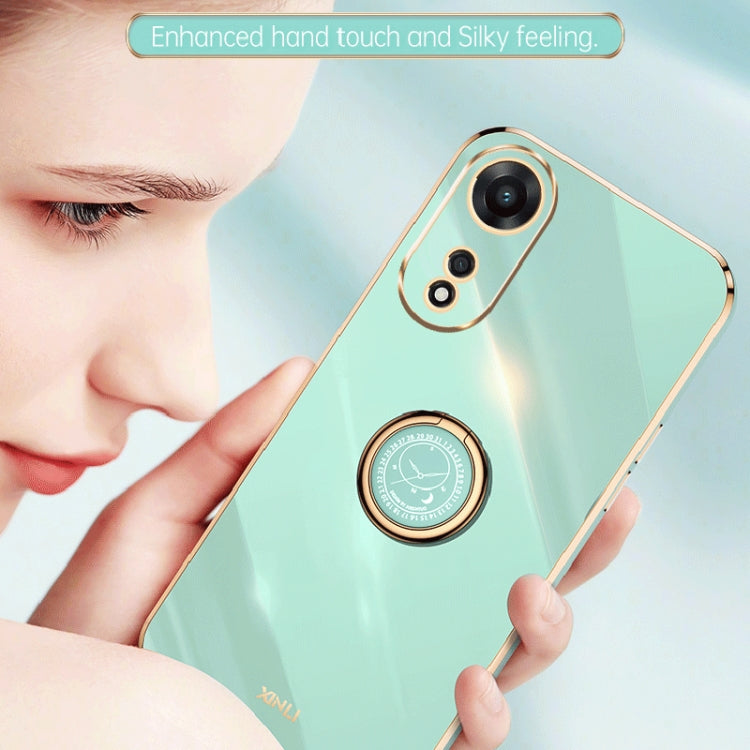 XINLI Straight Edge Electroplate TPU Phone Case with Ring