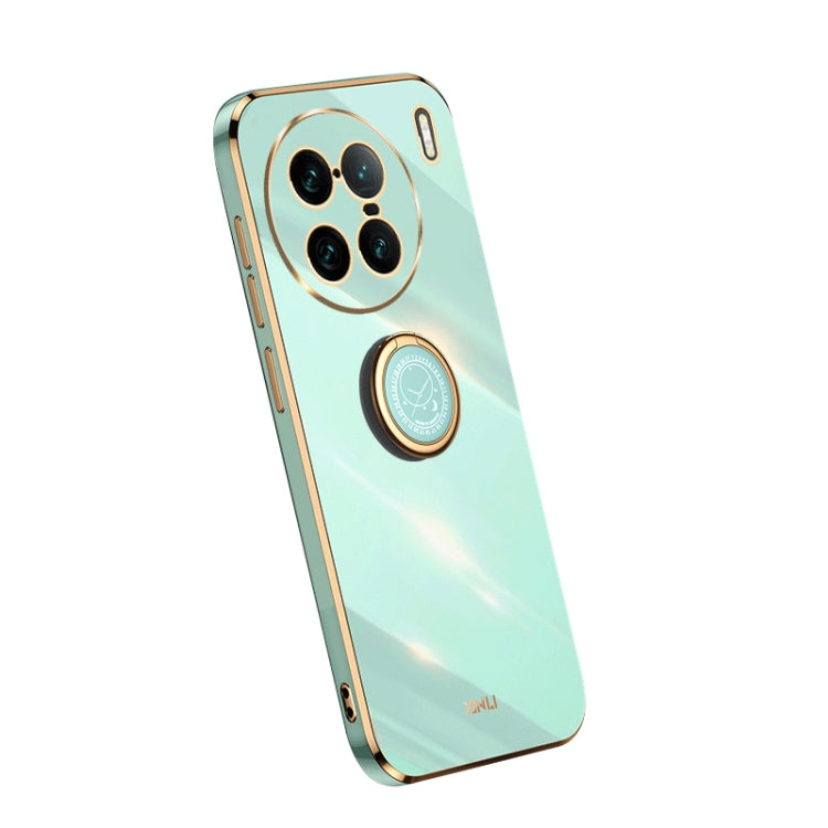 XINLI Straight Edge Electroplate TPU Phone Case with Ring