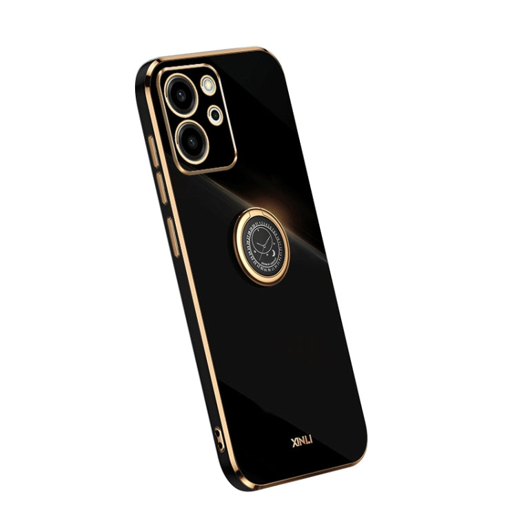 XINLI Straight Edge Electroplate TPU Phone Case with Ring