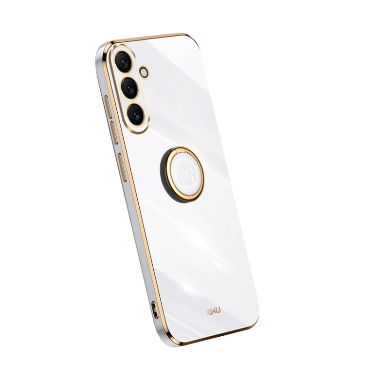 XINLI Straight Edge Electroplate TPU Phone Case with Ring