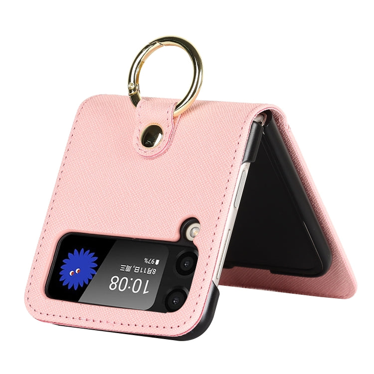 Cross Texture Lanyard Ring Phone Case